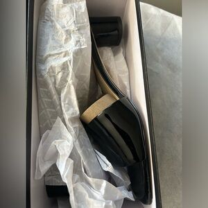 Nemme Heel slide sandal white/black size 10